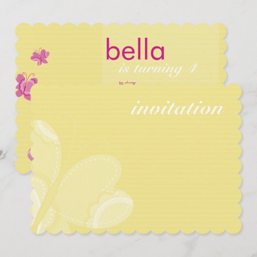 VERJAARDAGSFEESTJE UITNODIGT :: flutterby vlinder  Kaart (Voorkant / Achterkant)