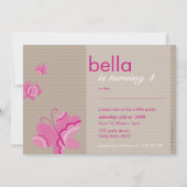 VERJAARDAGSFEESTJE UITNODIGT :: flutterby vlinder  Kaart (Achterkant)