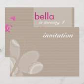 VERJAARDAGSFEESTJE UITNODIGT :: flutterby vlinder  Kaart (Voorkant / Achterkant)