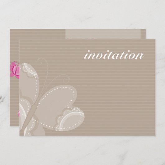 VERJAARDAGSFEESTJE UITNODIGT :: flutterby vlinder  Kaart (Voorkant / Achterkant)