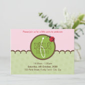 VERJAARDAGSFEESTJE UITNODIGT :: ladybird 4L Kaart (Staand voorkant)