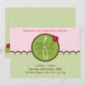 VERJAARDAGSFEESTJE UITNODIGT :: ladybird 4L Kaart (Voorkant / Achterkant)