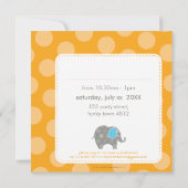 VERJAARDAGSFEESTJE UITNODIGT :: olifant + nummer 1 Kaart (Achterkant)