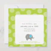 VERJAARDAGSFEESTJE UITNODIGT :: olifant + nummer 1 Kaart (Achterkant)