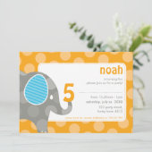 VERJAARDAGSFEESTJE UITNODIGT:: olifant + nummer 2L Kaart (Staand voorkant)