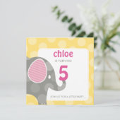 VERJAARDAGSFEESTJE UITNODIGT :: olifant + nummer 3 Kaart (Staand voorkant)