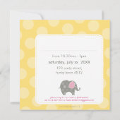 VERJAARDAGSFEESTJE UITNODIGT :: olifant + nummer 3 Kaart (Achterkant)