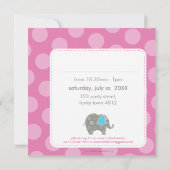 VERJAARDAGSFEESTJE UITNODIGT :: olifant + nummer 5 Kaart (Achterkant)