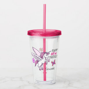 Verjaardagsfeestje Unicorn Meisjes Leeftijds Favor Acryl Drinkbeker