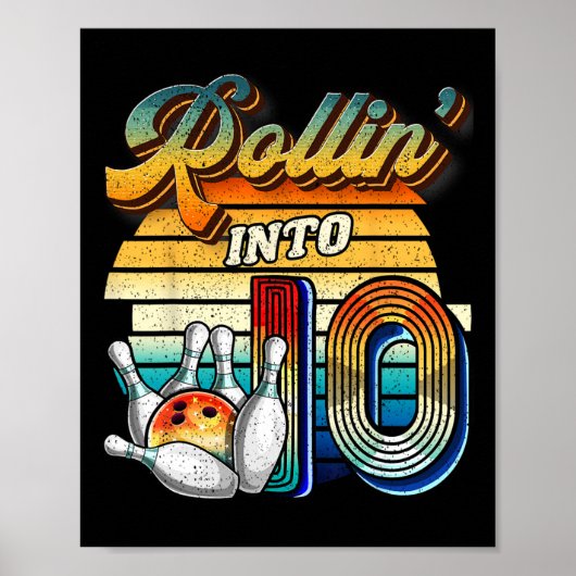 Verjaardagsfeestje van 10 Bowling wordt 10 jaar Poster (Voorkant)