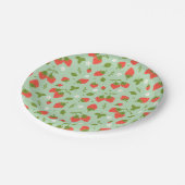 Verjaardagsfeestje van aardbeienbessen papieren bordje (Gekanteld)