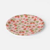Verjaardagsfeestje van aardbeienbessen papieren bordje (Gekanteld)
