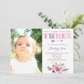 verjaardagsfeestje van bohemen , derde verjaardag  kaart (Staand voorkant)