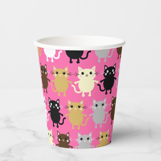 Verjaardagsfeestje van Cat Kind Papieren Bekers (Voorkant)