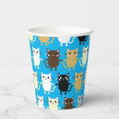 Verjaardagsfeestje van Cat Kind Papieren Bekers (Achterkant)