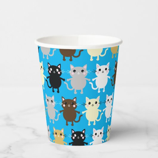 Verjaardagsfeestje van Cat Kind Papieren Bekers (Links)