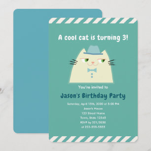 Verjaardagsfeestje van de Cool Cat Boys Kaart