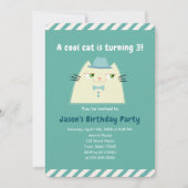 Verjaardagsfeestje van de Cool Cat Boys Kaart (Voorkant)