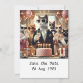 Verjaardagsfeestje van de kat kaart (Voorkant)