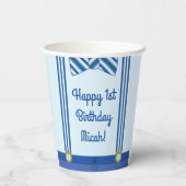 Verjaardagsfeestje van de kleine Man jongen Papieren Bekers (Achterkant)