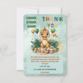Verjaardagsfeestje van de lieve kleine dinosauriër bedankkaart (Voorkant)