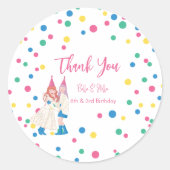 Verjaardagsfeestje van de Pastel Zusters Ronde Sticker (Voorkant)
