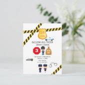 Verjaardagsfeestje van de politie briefkaart (Staand voorkant)