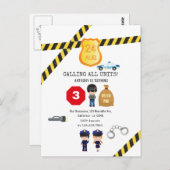 Verjaardagsfeestje van de politie briefkaart (Voorkant / Achterkant)