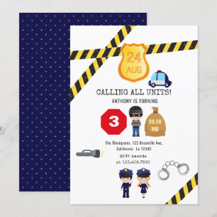 Verjaardagsfeestje van de politie kaart