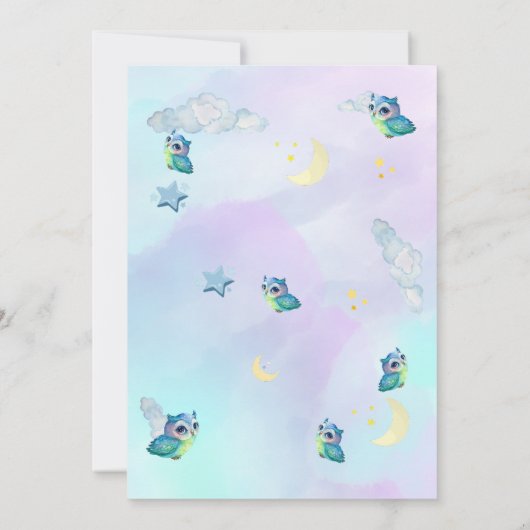 Verjaardagsfeestje van de schattige uil Schattige  Kaart (Achterkant)