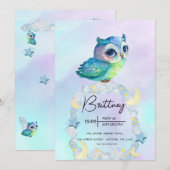 Verjaardagsfeestje van de schattige uil Schattige  Kaart (Voorkant / Achterkant)