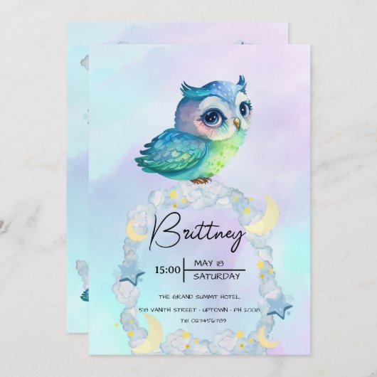 Verjaardagsfeestje van de schattige uil Schattige  Kaart (Voorkant / Achterkant)