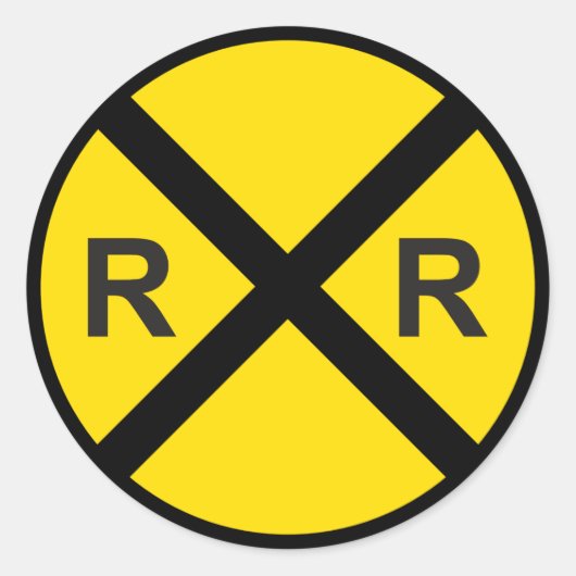 Verjaardagsfeestje van de trein (spoorwegovergang) ronde sticker (Voorkant)