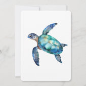 Verjaardagsfeestje van de zeeschildpad kaart (Achterkant)