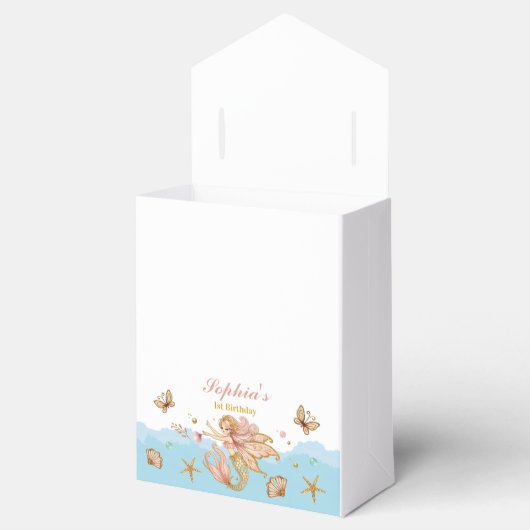 Verjaardagsfeestje van een magisch fee-zeemeermin  bedankdoosjes (Geopend)