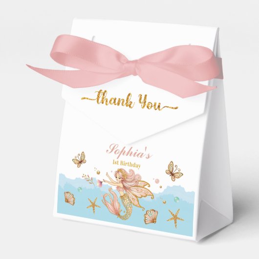 Verjaardagsfeestje van een magisch fee-zeemeermin  bedankdoosjes (Voorkant Zijde)