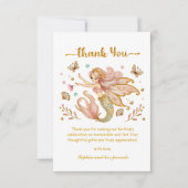 Verjaardagsfeestje van een magisch fee-zeemeermin bedankkaart (Voorkant)