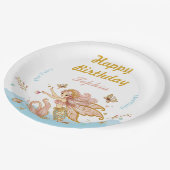 Verjaardagsfeestje van een magisch fee-zeemeermin  papieren bordje (Gekanteld)