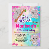 Verjaardagsfeestje van een schattige koala kaart (Voorkant)