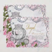 Verjaardagsfeestje van een sprookjesprinses kaart (Voorkant / Achterkant)