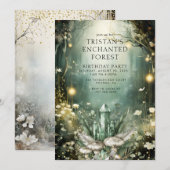 Verjaardagsfeestje van Enchanted Crystal Forest Ki Kaart (Voorkant / Achterkant)