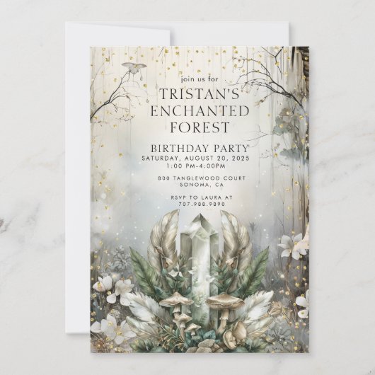 Verjaardagsfeestje van Enchanted Forest Crystal Ki Kaart (Voorkant)