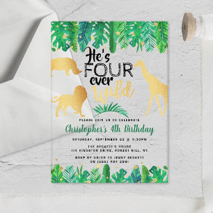 Verjaardagsfeestje van Four Ever Wild Boys 4 jaar Acryl Uitnodigingen