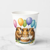 Verjaardagsfeestje van het cavia papieren bekers (Achterkant)