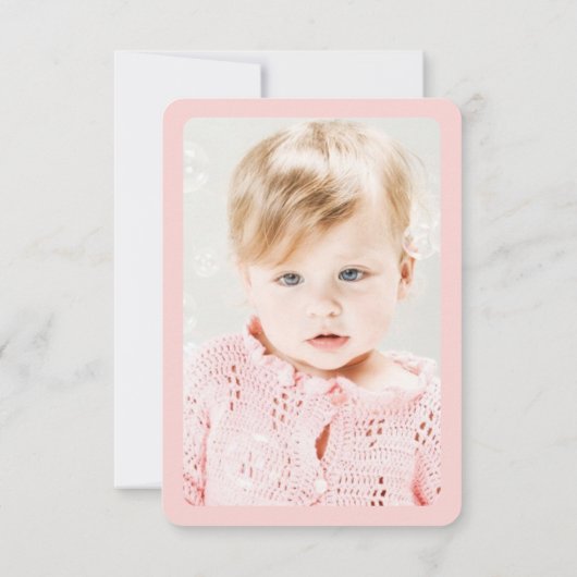 Verjaardagsfeestje van Kleine Miss Roze Cupcake Me Bedankkaart (Achterkant)