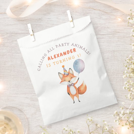 Verjaardagsfeestje van Little Fox Bedankzakje (Geknipt)