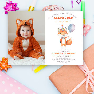 Verjaardagsfeestje van Little Fox Kaart