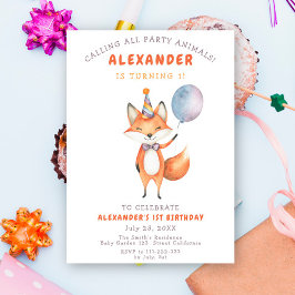 Verjaardagsfeestje van Little Fox Kaart