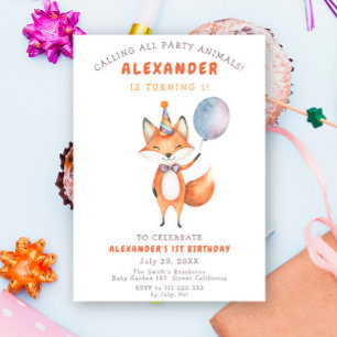 Verjaardagsfeestje van Little Fox Kaart