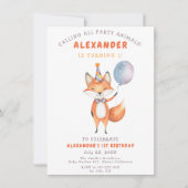 Verjaardagsfeestje van Little Fox Kaart (Voorkant)